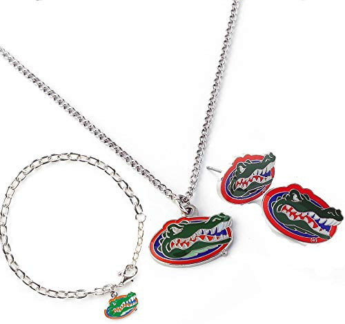 NCAA Florida Gators Logo Stainless Steel Necklace Bracelet and Earings Gift Bundle NCAA Florida Gators Logo Stainless Steel Necklace Bracelet and Earings Gift Bundle