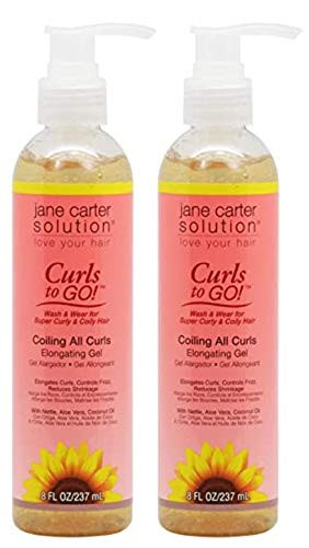 Jane Carter Solution Curls to Go Coiling all Curls Elongating Gel 8oz - Moisturizing Reduce Frizz Coiling All Curls Gel Pack of 2