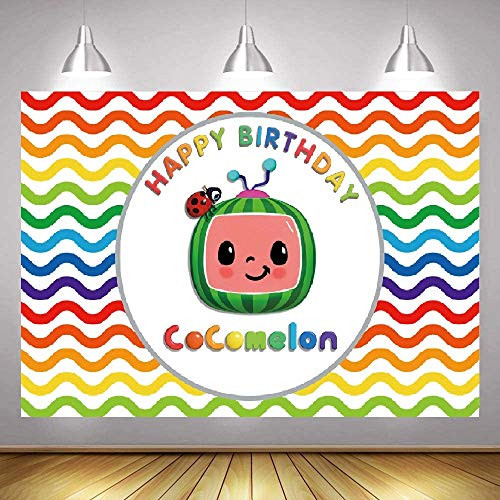 Cocomelon Backdrop Cocomelon Theme Birthday Party Supplies Backdrop for Photography Background Cocomelon Family Party Cake Table Decoration Backdrop Banner for GirlsBoys Video Shooting Background