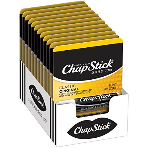 ChapStick Classic Regular Flavor Skin Protectant Lip Balm Tube 0_15 Ounce 12 Blister Packs of 1 Stick 12 Total Sticks ChapStick Classic Regular Flavor Skin Protectant Lip Balm Tube 0_15 Ounce 12 Blister Packs of 1 Stick 12 Total Sticks