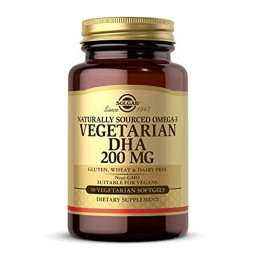 Solgar Omega-3 Vegetarian DHA 200 mg Vegetarian 50 Softgels - Support for Cardiovascular Joint and Skin Health - Contains DHA-Rich Algal Oil - Vegan Gluten Free Dairy Free - 50 Servings Solgar Omega-3 Vegetarian DHA 200 mg Vegetarian 50 Softgels - Support for Cardiovascular Joint and Skin Health - Contains DHA-Rich Algal Oil - Vegan Gluten Free Dairy Free - 50 Servings