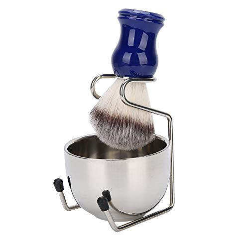 Beard Shaving Set 3 PcsSet Stainless Steel Beard Shaving Kit Bowl Stand Set Beard Shaving Brush Beard Brush Beard Styling Set for Men