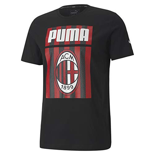 PUMA World Cup Soccer AC Milan Mens AC Milan Ftblcore Graphic Tee Puma Black-Tango Red XL