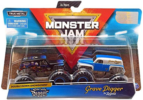 Monster Jam Official Son-Uva Digger Vs_ Grave Digger Die-Cast Monster Trucks 1 64 Scale 2 Pack