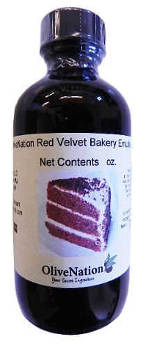 OliveNation Red Velvet Cake Emulsion - Size of 16 oz - Kosher labeled Gluten free and soluble in water Emulsion - Perfect To Flavored Cakes and Cupcakes