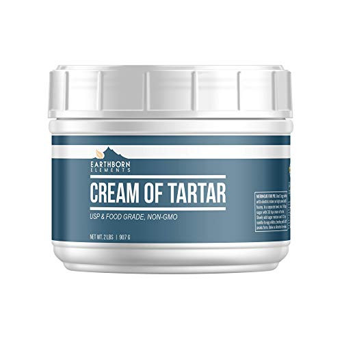Cream of Tartar 2 lb Mess-Free Resealable Tub Highest Purity Baking Additive Non-GMO Gluten-Free Natural DIY Bath Bombs by Earthborn Elements