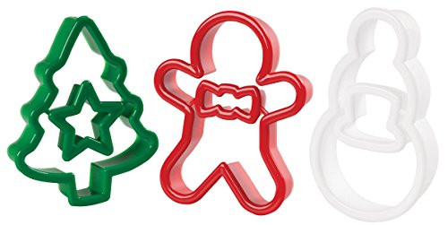 Wilton 3 Piece Christmas Cookie Cutter Set - Gingerbread Boy, Snowman and Christmas Tree & Star Topper Wilton 3 Piece Christmas Cookie Cutter Set - Gingerbread Boy, Snowman and Christmas Tree & Star Topper