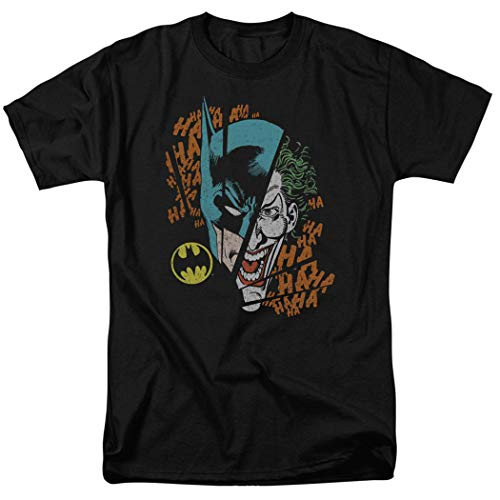 Batman Vs_ The Joker Split T Shirt  and  Stickers X-Large Black
