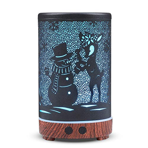 kobodon Essential Oil Diffuser 150ml Metal Essential Oil Diffusers Aromatherapy Diffuser with Waterless Auto Shut-Off Protection 8 Color Changing Light Cool Mist Humidifiersnowman
