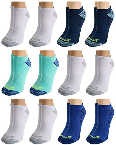 Avia Womens Performance Moisture Wicking Mesh Vent No Show Socks 12 Pack Navy Shoe Size 4 - 10