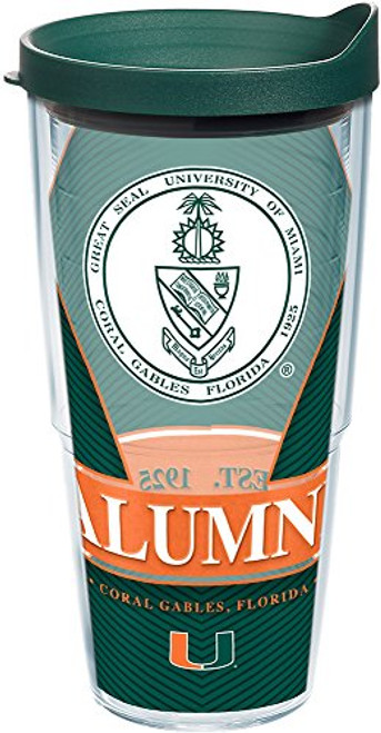 Tervis Miami Hurricanes Alumni Tumbler with Wrap and Hunter Green Lid 24 oz - Tritan Clear Tervis Miami Hurricanes Alumni Tumbler with Wrap and Hunter Green Lid 24 oz - Tritan Clear