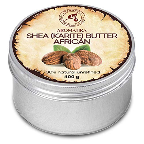 Shea Butter Cold Pressed 400g - Unrefined African Shea Butter - Ghana - 100 Pure  and  Natural - Best for Hair - Skin - Lip - Face - Body Care - Karite Shea Butter - Aluminium jar