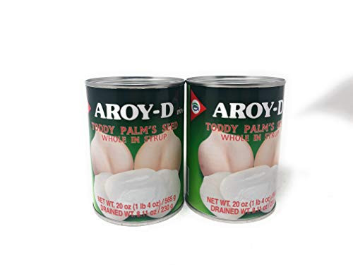Aroy-D Palms Seed Whole In Heavy Syrup 20oz 565g 2 Pack