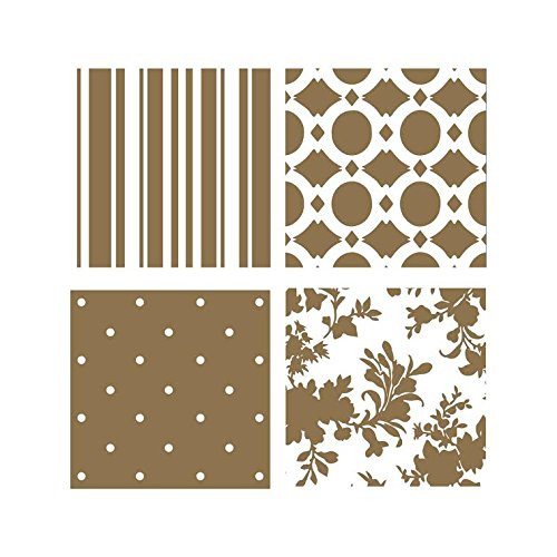 American Atelier 1331923 Assorted Glass Coasters (Set of 4), Gold