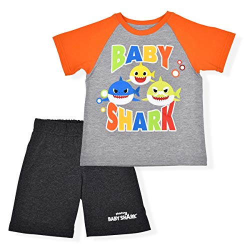 Nickelodeon Baby Shark Boys Shorts Set and Summer Clothes Light Grey 2T