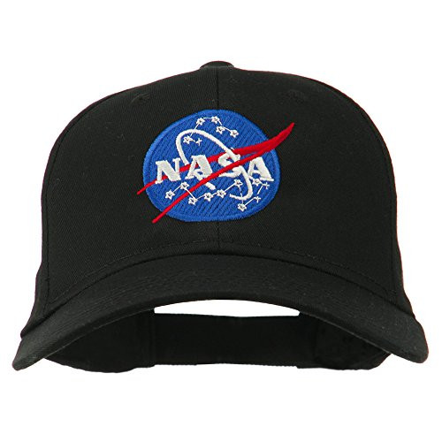 e4Hats_com NASA Insignia Embroidered Cotton Twill Cap - Black OSFM