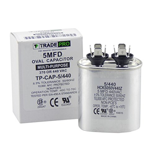 TradePro 5 mfd Oval Capacitor 370/440 Volt Oval Replacement