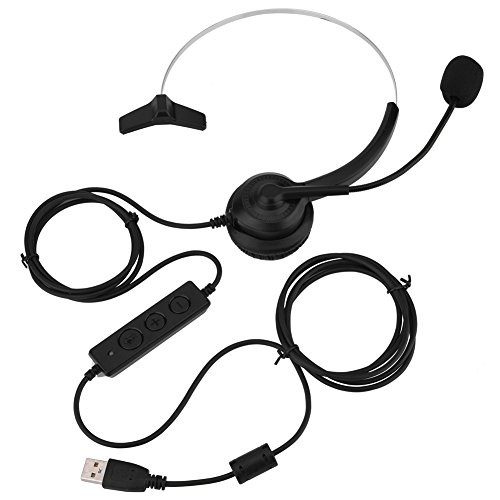 fosa USB Call Center Headphone with Microphone Cordless Clear Stereo Sound Headset for Phone Sales Telephone Counseling Services Insurance Hospitals Telecom Operators