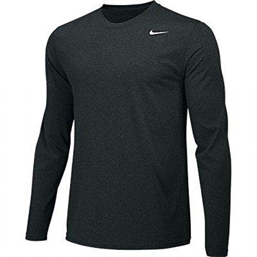 Nike Boys Legend Long Sleeve Athletic T-Shirt Black Black Size Youth Large