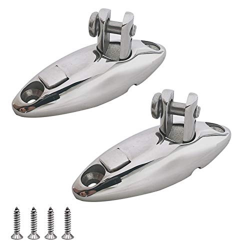 SHENGHUI 2 Pack Quick Release Bimini Top Swivel Hinge Deck Side Mount Marine Hardware 316 Stainless Steel with Screws