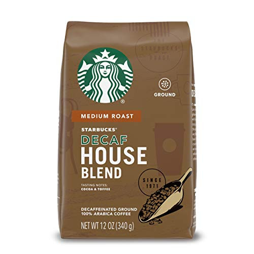 Starbucks Decaf Ground Coffee  House Blend  100 Arabica  1 bag 12 oz_
