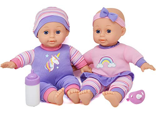 Twin Baby Dolls 12 Inch Soft Body Baby Dolls with Bottle and Pacifier