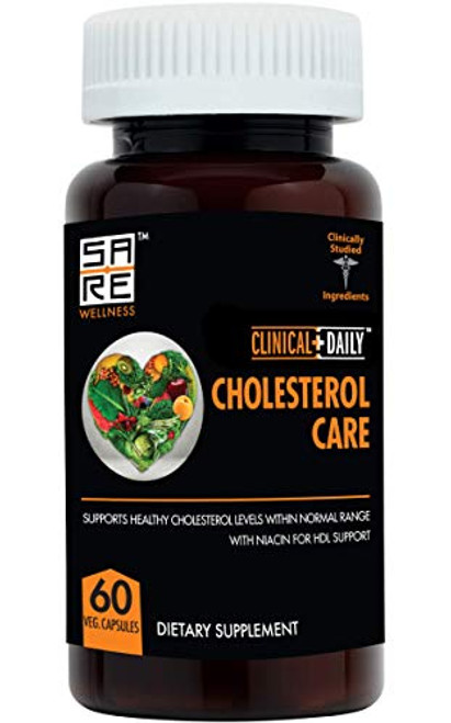 Cholesterol  and  Triglyceride Lowering Supplement for High Blood Pressure_ Cayenne Pepper with Capsaicin Garlic Guggul Vitamin B3 Niacin Beta Sitosterol_ 60 Capsules_ Clinical Daily