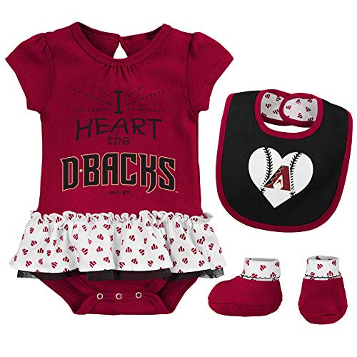 Outerstuff MLB Newborn and Infants Girls Baseball Girl Creeper Bib Bootie Set 69 Months Arizona Diamondbacks Outerstuff MLB Newborn and Infants Girls Baseball Girl Creeper Bib Bootie Set 69 Months Arizona Diamondbacks