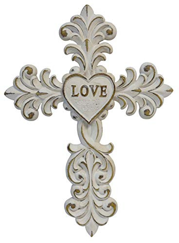BestGiftEver White Wall Cross with Love 12_5