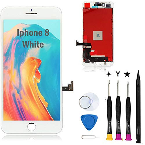 Oli  and  Ode Compatible with iPhone 8 Screen Replacement kit iPhone 8 LCD Screen Replacement iPhone LCD Digitizer Display Assembly with 3D Touch Face ID Model No_ A1863 A1905 A1906 White