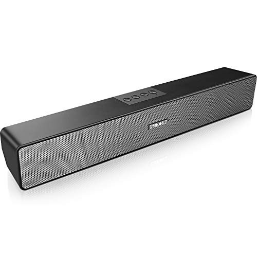 Computer Speakers SAKOBS Bluetooth 5_0 Wireless PC Sound Bar Stereo USB Powered 20W Computer Soundbar for Desktop Laptop Smartphone Tablet Aux Connection 16Hrs Playtime