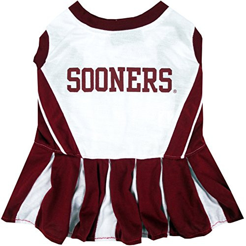 Pets First Collegiate Oklahoma Sooners Dog Cheerleader Dress Medium