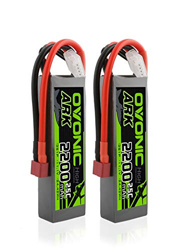 OVONIC 11_1V 2200mAh 3S 25C Lipo Battery with Deans Plug for RC Car Boat Truck Heli Airplane Quadcopter Helicopter Multi-Motor Hobby DIY Parts 2 Packs