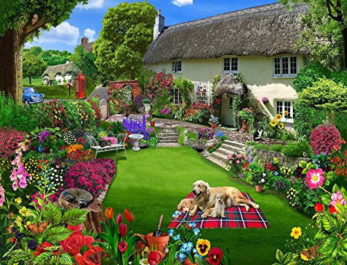 Dogs in a Cottage Garden 1000 Piece Jigsaw Puzzles
