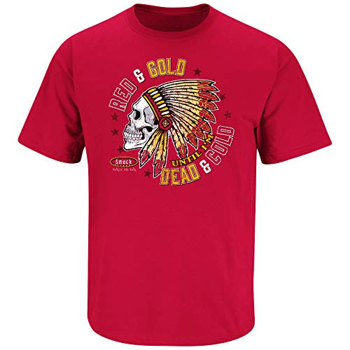 Kansas City Football Fans_ Red and Gold Till Im Dead and Cold T-Shirt Sm-5X Short Sleeve Large