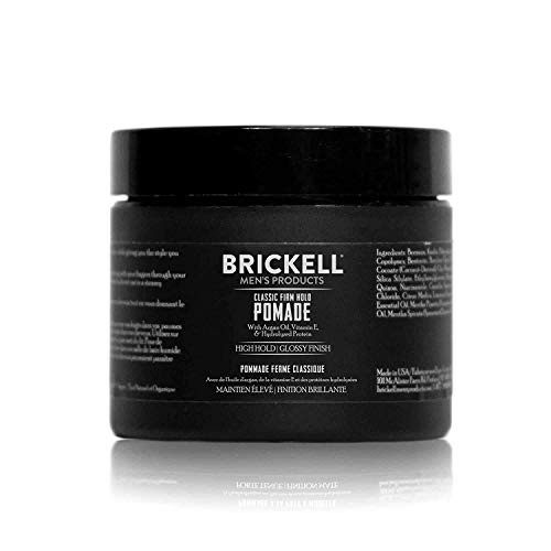 Brickell Mens Firm Hold Pomade for Men Natural  and  Organic With Strong Hold  and  High Shine Finish 2 Ounces Scented