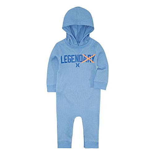 Hurley Baby Boys Long Sleeve Hooded Coverall BlueLegend 3M