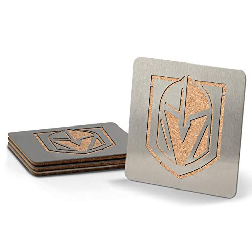 NHL Vegas Golden Knights Boaster Stainless Steel Coaster Set of 4 NHL Vegas Golden Knights Boaster Stainless Steel Coaster Set of 4