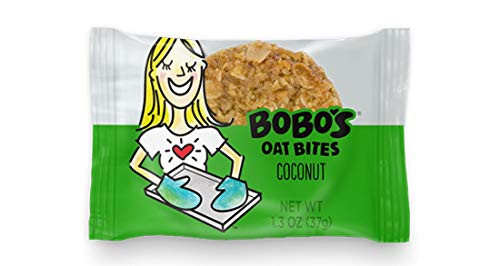 Bobos Oat Bites Coconut 24 Pack Box of 1_3 oz Bites Gluten Free Whole Grain Rolled Oat Snack- Great Tasting Vegan On-The-Go Snack Made in the USA