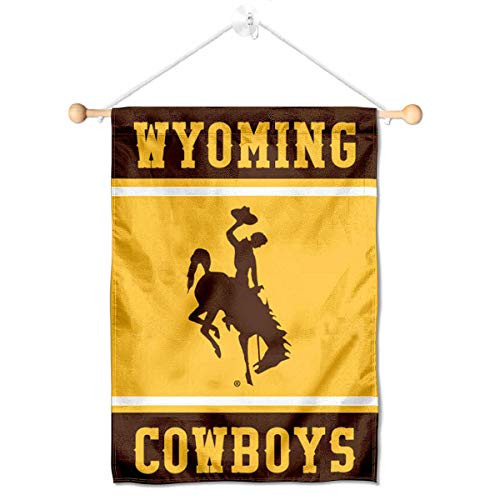 College Flags  and  Banners Co_ Wyoming Cowboys Window Wall Banner Hanging Flag with Suction Cup