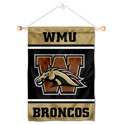 College Flags  and  Banners Co_ Western Michigan Broncos Window Wall Banner Hanging Flag with Suction Cup