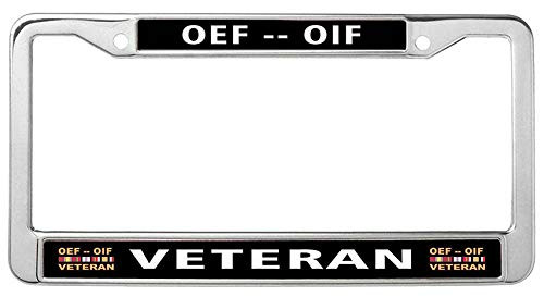 Nuoyizo Operations Enduring Freedom OEF Iraqi Freedom OIF Afghanistan Iraq Veteran Metal Waterproof Stainless Steel Car Licence Plate Covers Funny Car tag Frame Nuoyizo Operations Enduring Freedom OEF Iraqi Freedom OIF Afghanistan Iraq Veteran Metal Waterproof Stainless Steel Car Licence Plate Covers Funny Car tag Frame