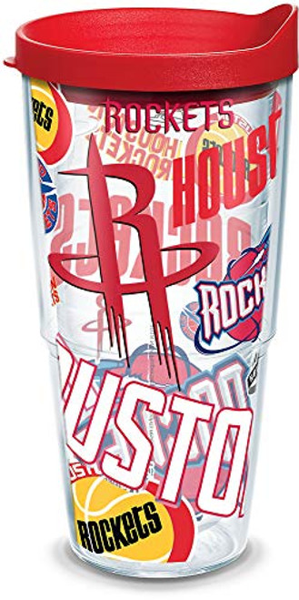 Tervis NBA Houston Rockets All Over Insulated Tumbler with Wrap and Red Lid 24oz Clear Tervis NBA Houston Rockets All Over Insulated Tumbler with Wrap and Red Lid 24oz Clear