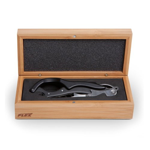 Final Touch WO35 Boxed The Flex Wine and Champagne Opener, Black