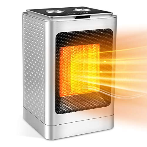 Space Heater Portable Space Heater with Adjustable Thermostat-1500w with Overheat Protection  and  Tip-Over Protection Personal Mini Heater Overheat Protection and Safety Cut-Off For the Home and Office