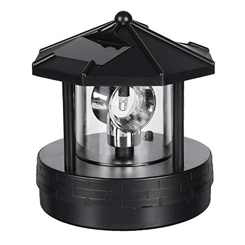 UXELY Solar Lighthouse Solar Garden Lighthouse Solar LED Rotating Lighthouse 360 Degree Rotating Lamp Waterproof Statue Rotating Lights for Garden Yard Outdoor Decor