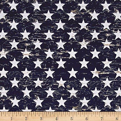 Timeless Treasures 0530326 American Pride Patriotic Stars Fabric by the Yard, Navy