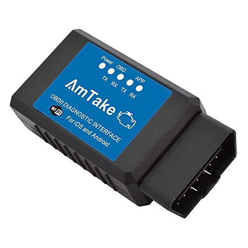 Amtake OBD2 Scanner for iPhone  and  Android WiFi OBDII Scanner Car Diagnostic Scan Tool Erase Error Code for Check Engine Light Supports inCarDoc OBD Fusion Torque