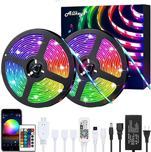 LED Strip Lights 32_8ft Allkeys Led Lights Strip 5050 RGB 300 LEDs with 24 Keys IR Remote Controllers LED Lights Color Changing Waterproof Music Sync APP Control for Bedroom Party Home Decoration LED Strip Lights 32_8ft Allkeys Led Lights Strip 5050 RGB 300 LEDs with 24 Keys IR Remote Controllers LED Lights Color Changing Waterproof Music Sync APP Control for Bedroom Party Home Decoration