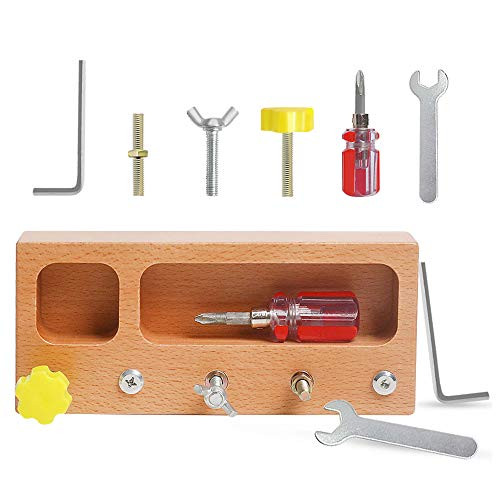 Montessori Screw Driver Board for Kids Preschool Education Learning Basic Skills Wooden Sensory Toys Montessori Materials Classroom for Kids Toddlers 3 4 5 Years Old Boy Girl